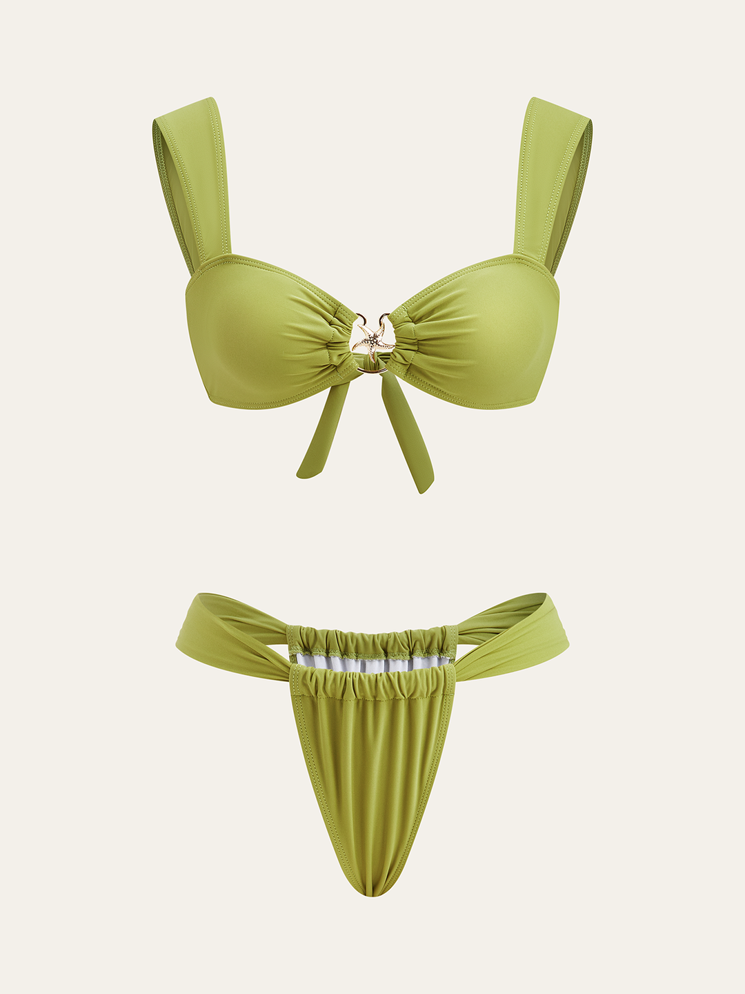 Bikini-Set mit Rückenschnürung und Metallelementen