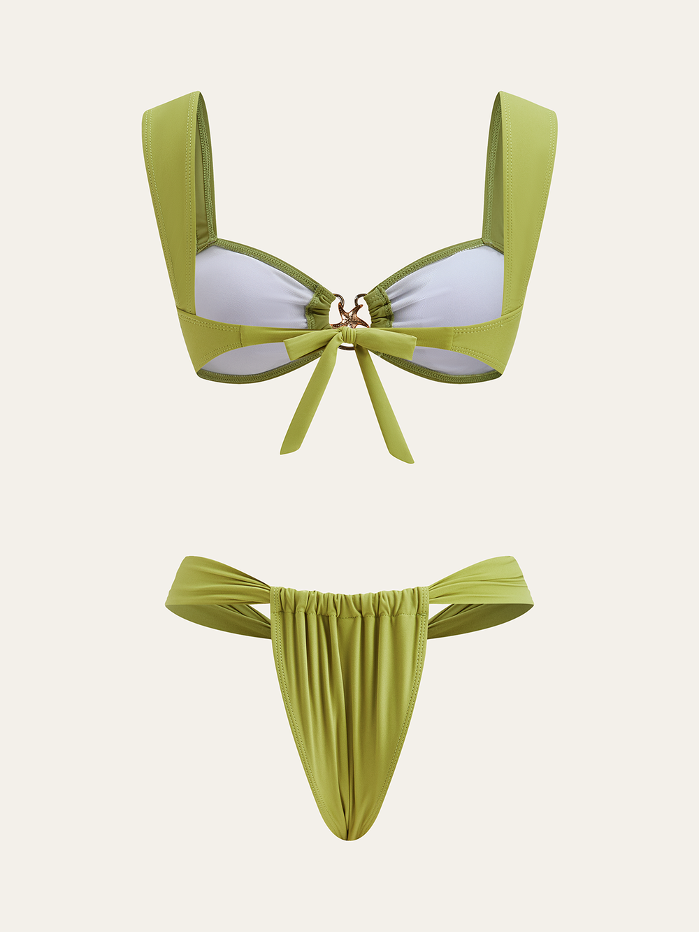 Bikini-Set mit Rückenschnürung und Metallelementen