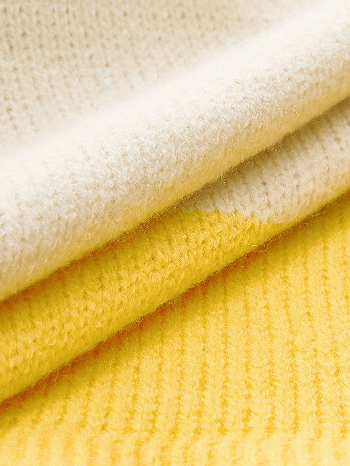 Gestrickte Pulsweste mit Farbblock