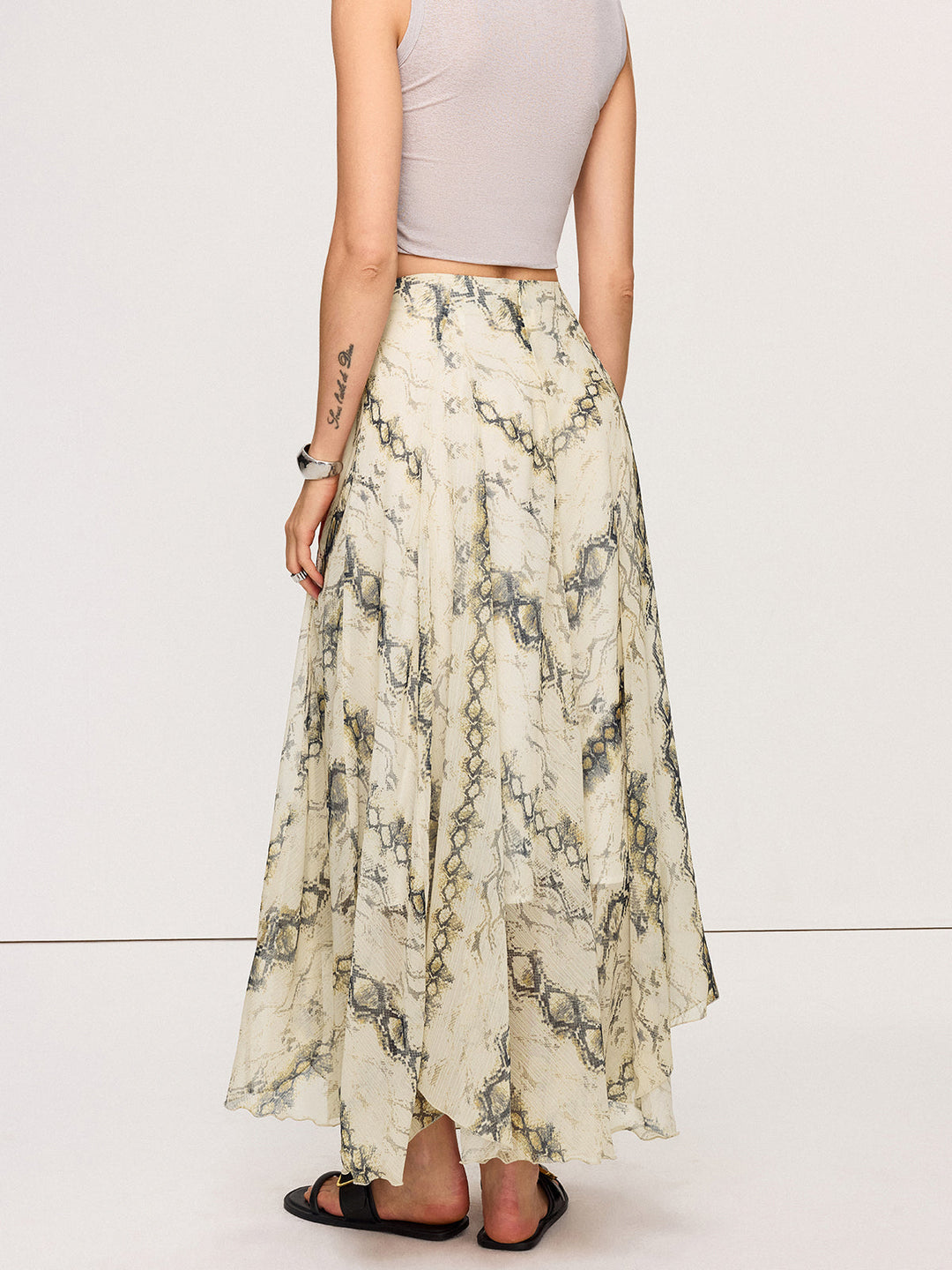 Snake Print Flowy Maxi Rock