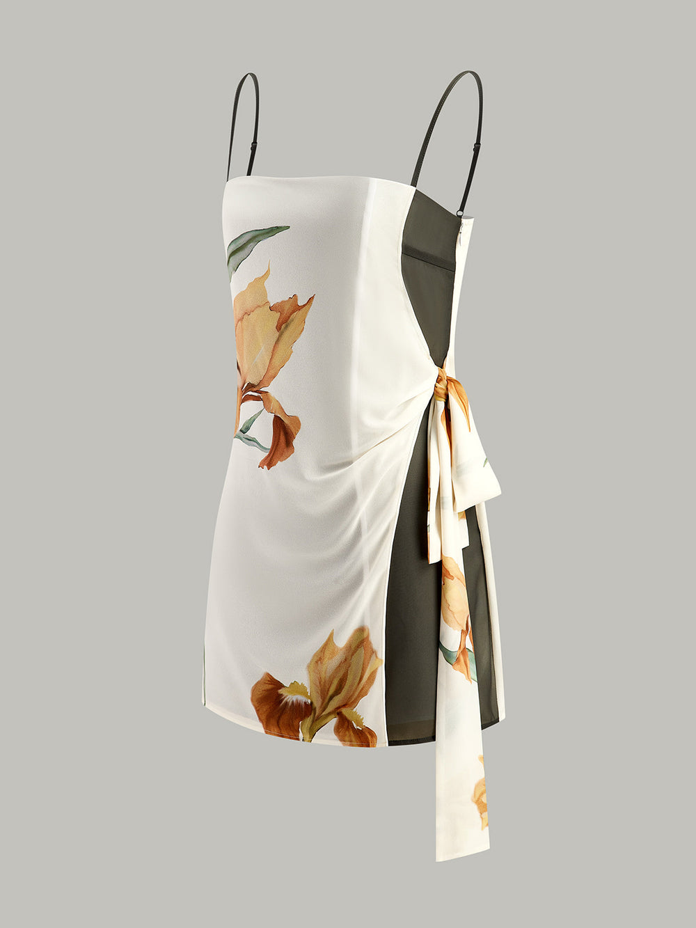 Kleid mit blumigem Print und seitlicher Bindung