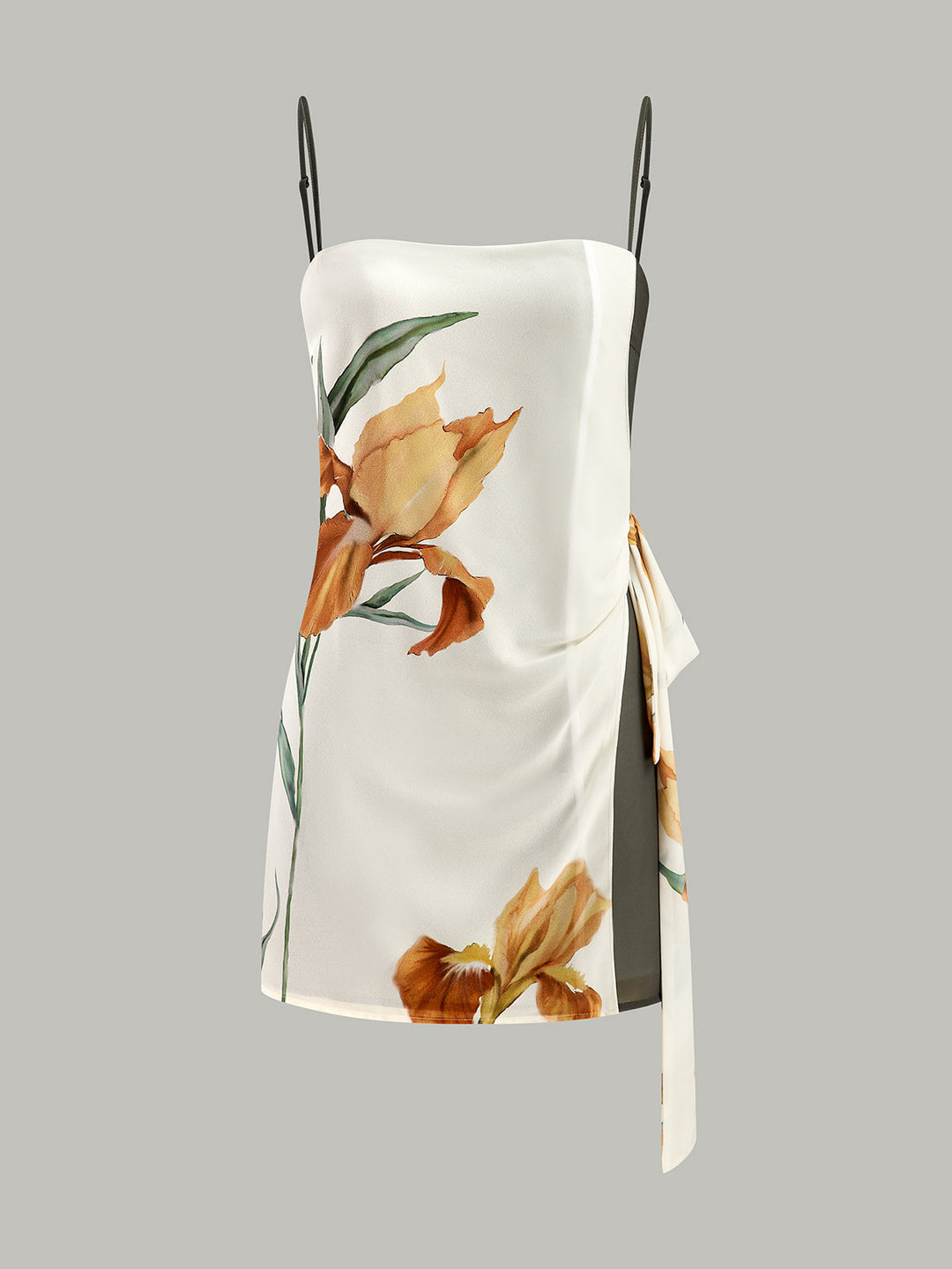 Kleid mit blumigem Print und seitlicher Bindung