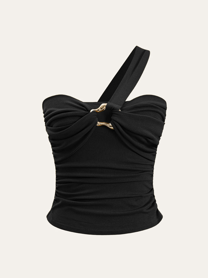 Oberteil mit Twist-Front und One-Shoulder-Träger