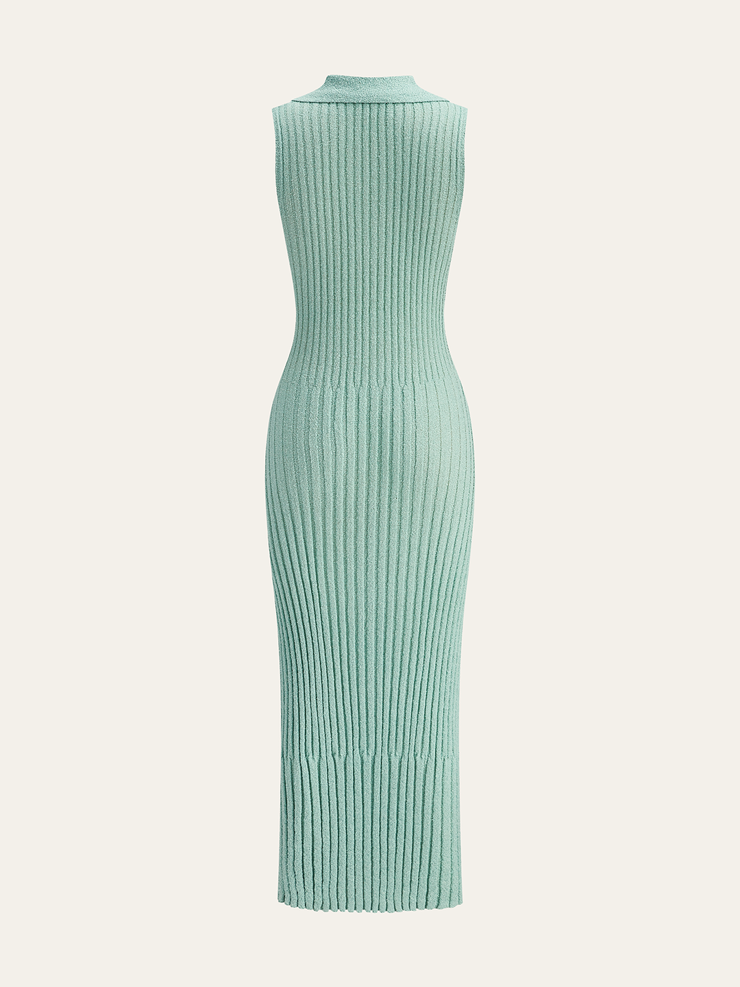 Geripptes Strickkleid mit Polokragen