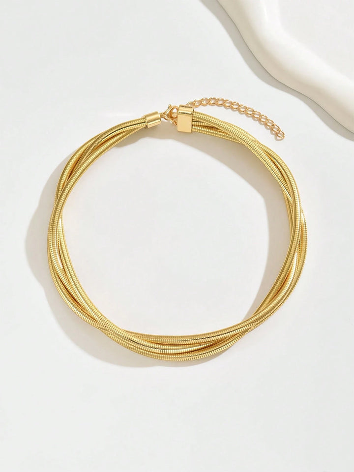 Dreilagige Gold-Ton-Halskette