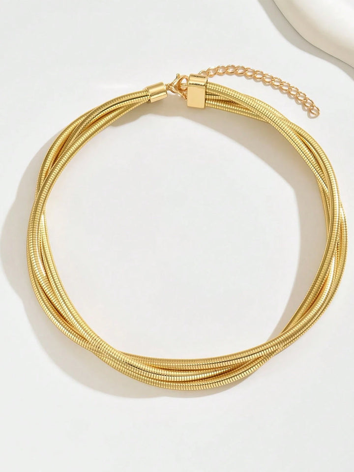 Dreilagige Gold-Ton-Halskette