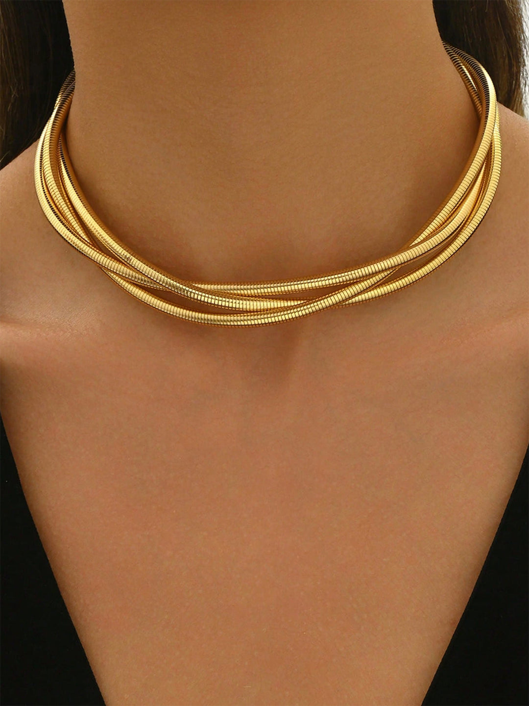 Dreilagige Gold-Ton-Halskette