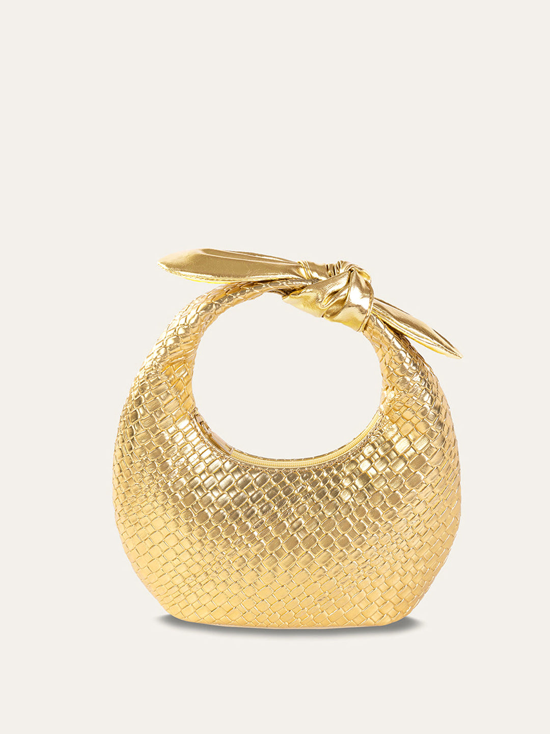 Goldene Tasche mit gewickeltem Knotenhenkel