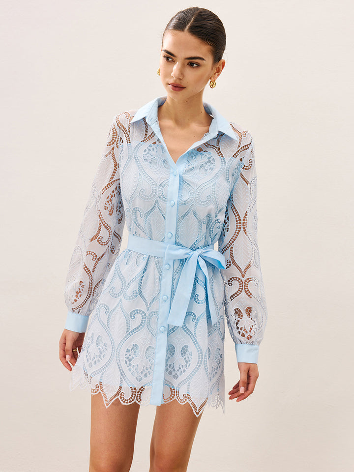 2-in-1 durchsichtiges Spitzen-Minikleid