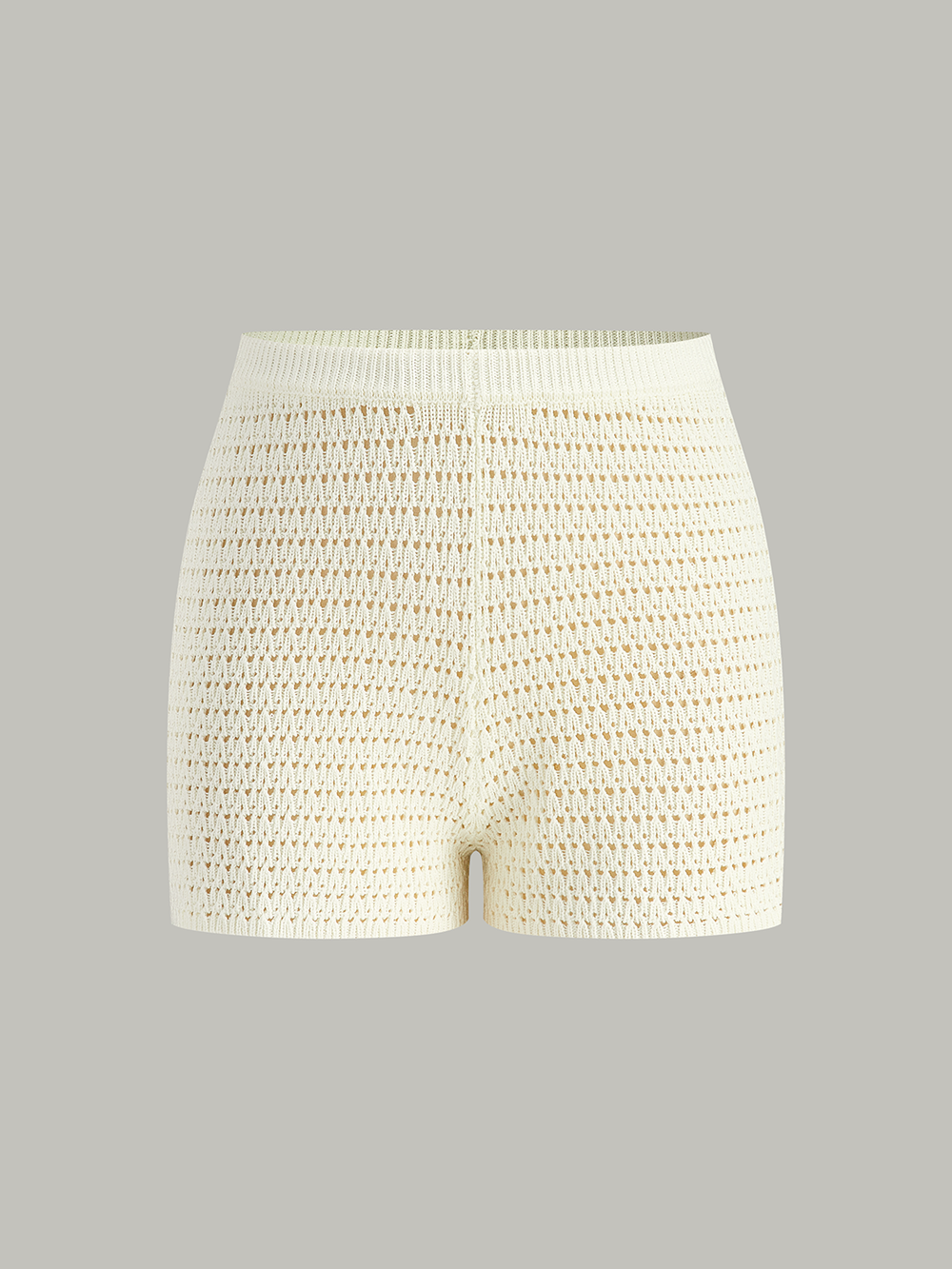 Halbtransparente gehäkelte Strickshorts