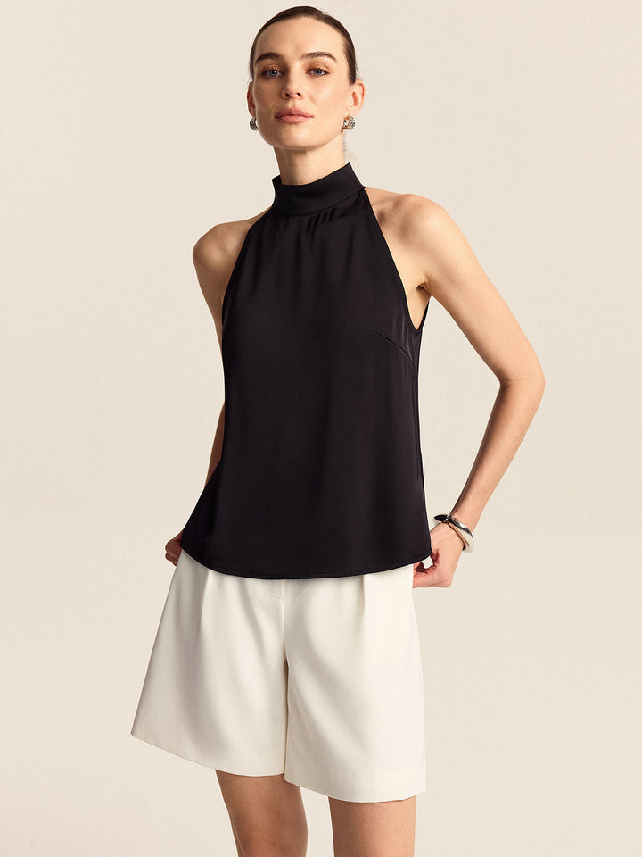 Satin-Top mit Neckholder