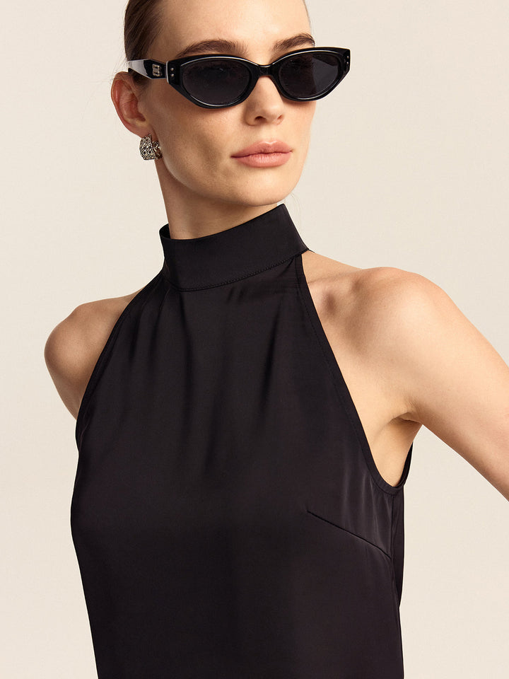 Satin-Top mit Neckholder