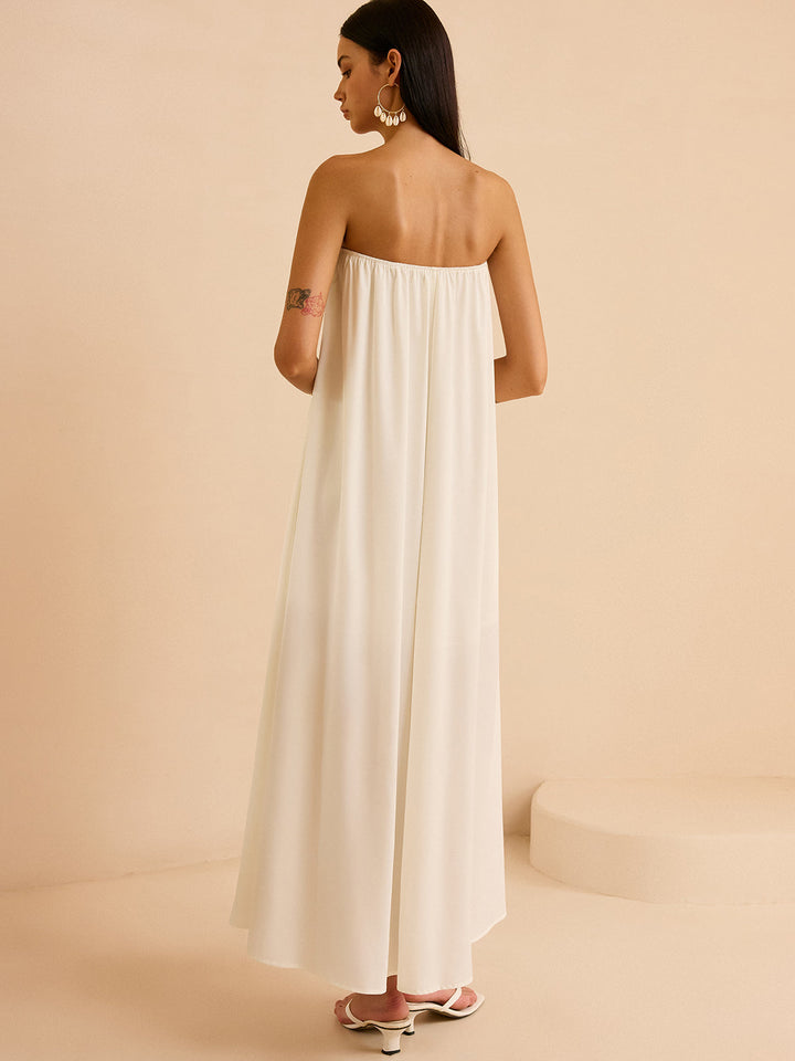 Ärmelloses Maxikleid mit Blumenprint