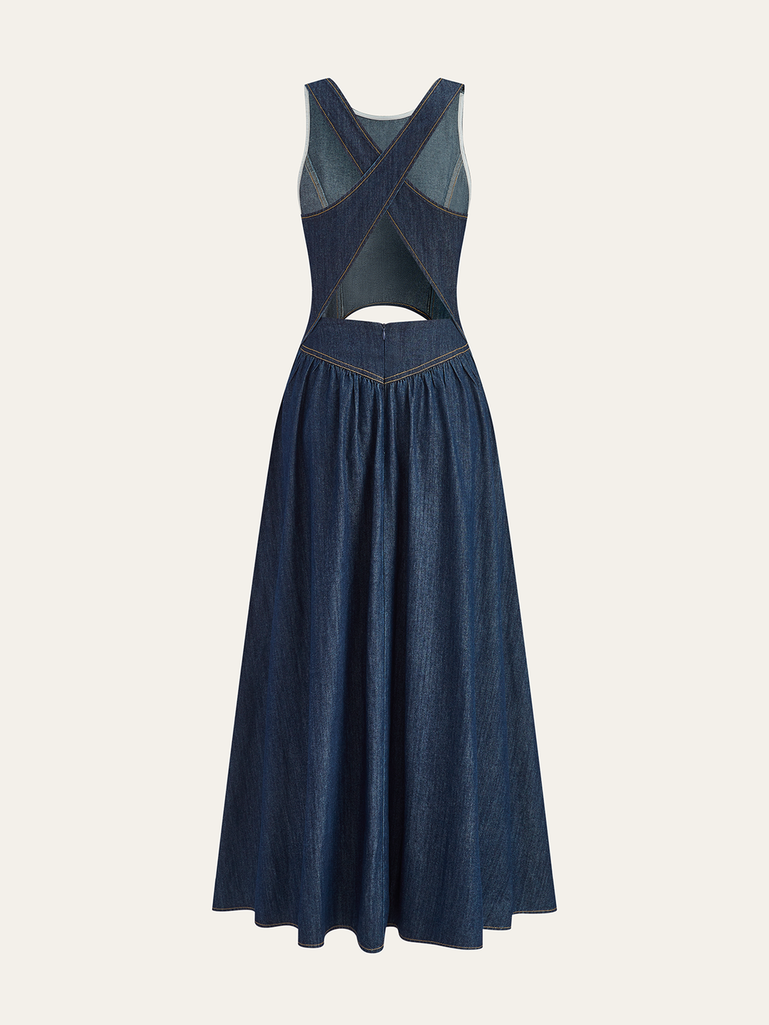Denim Kleid Midi mit Cut-Out