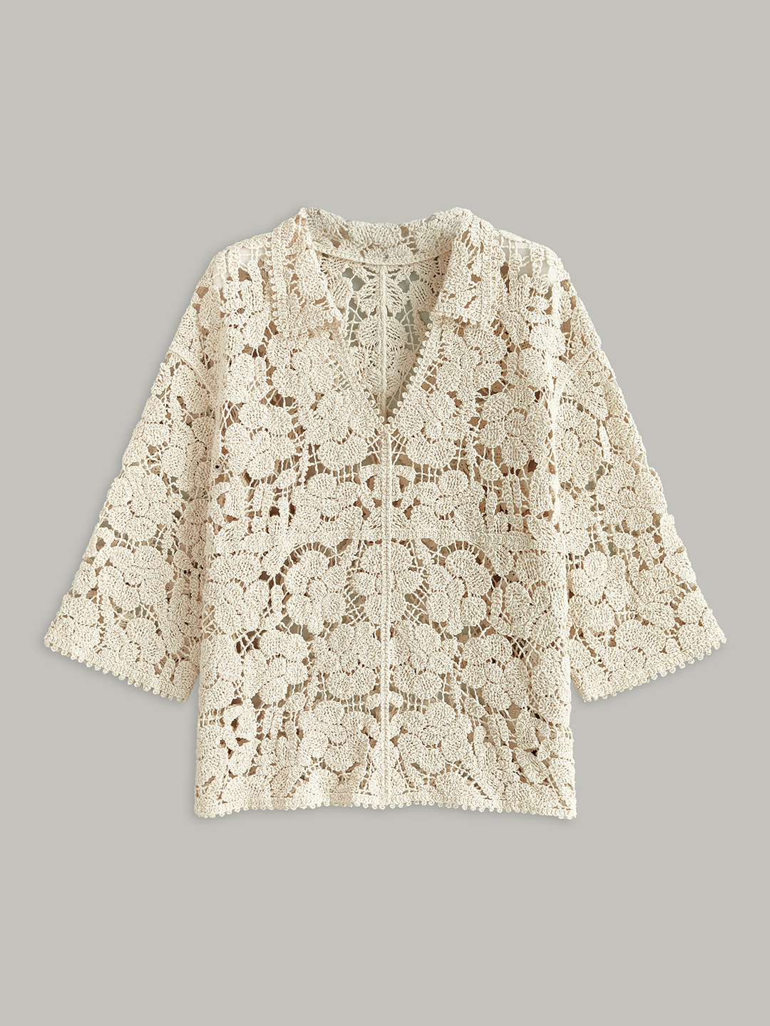 Semi-Sheer Floral Lace Top