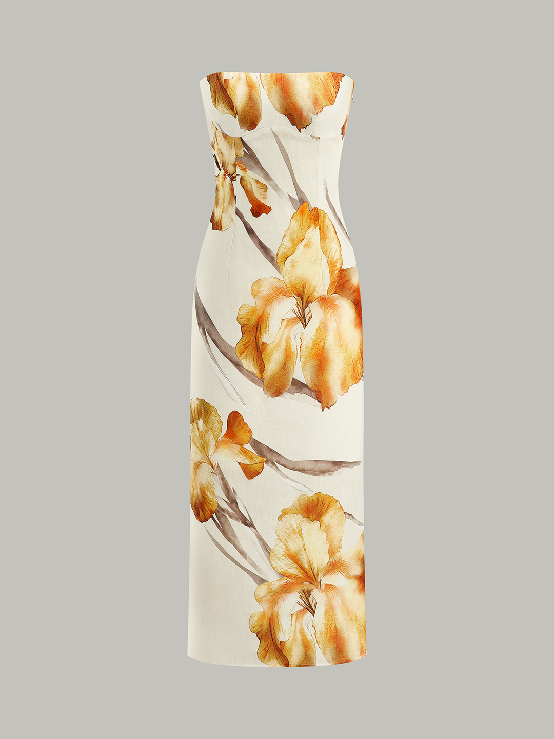 Blumenmuster Midi-Kleid
