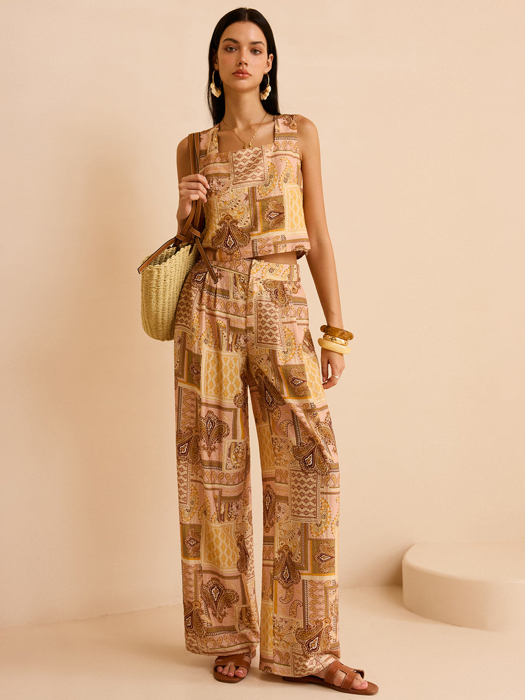 Ethnic Print Pants Set