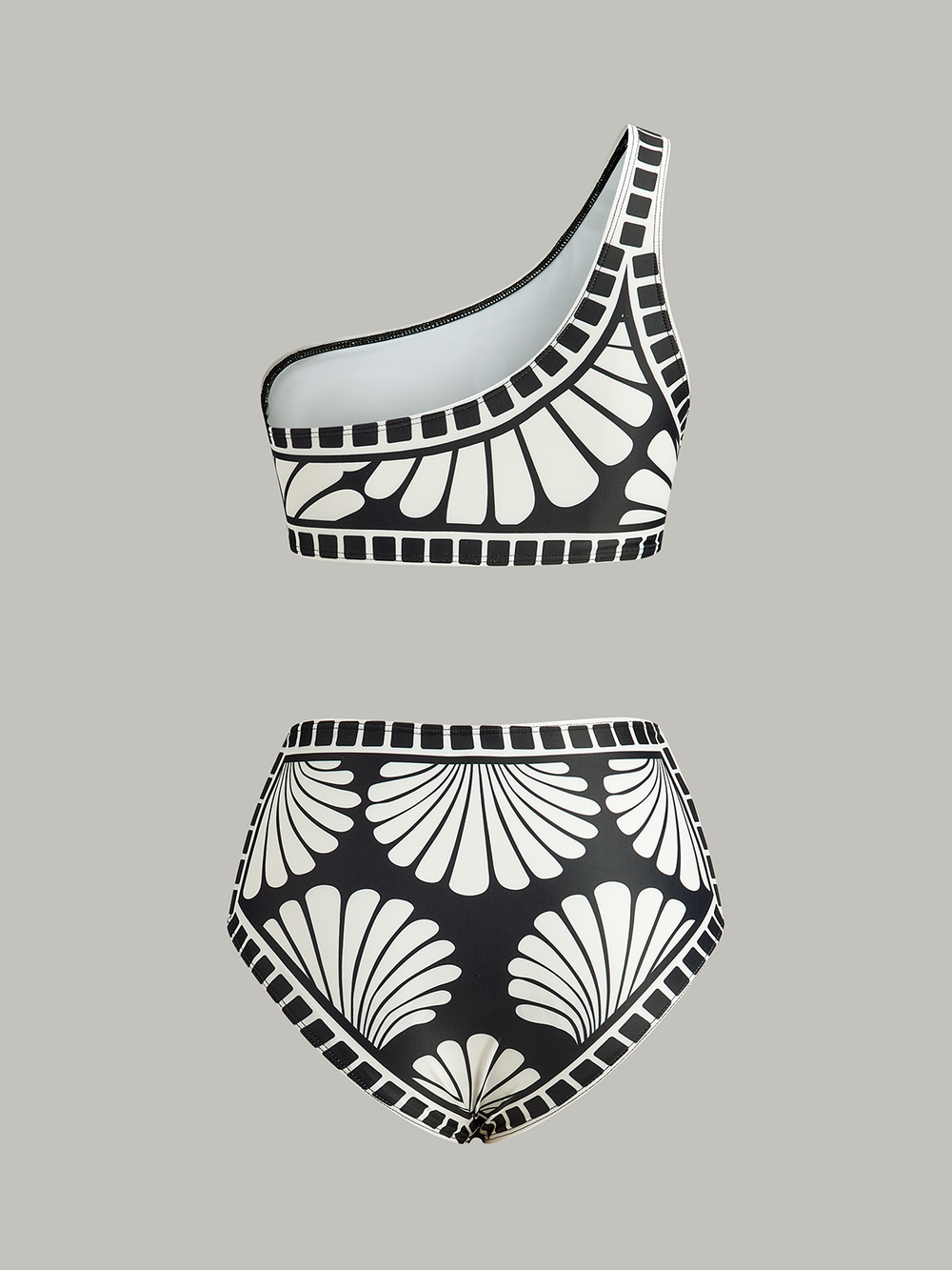 Asymmetrischer Bikini mit einem schulterfreien Oberteil