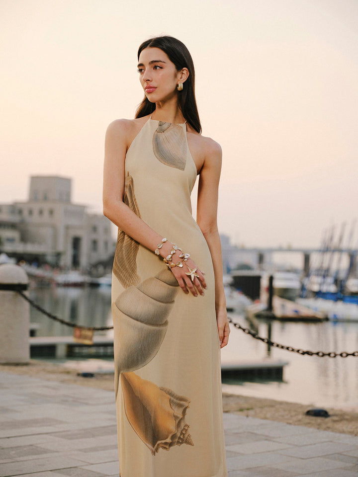 Mesh Kleid mit Neckholder und rückenfreiem Design