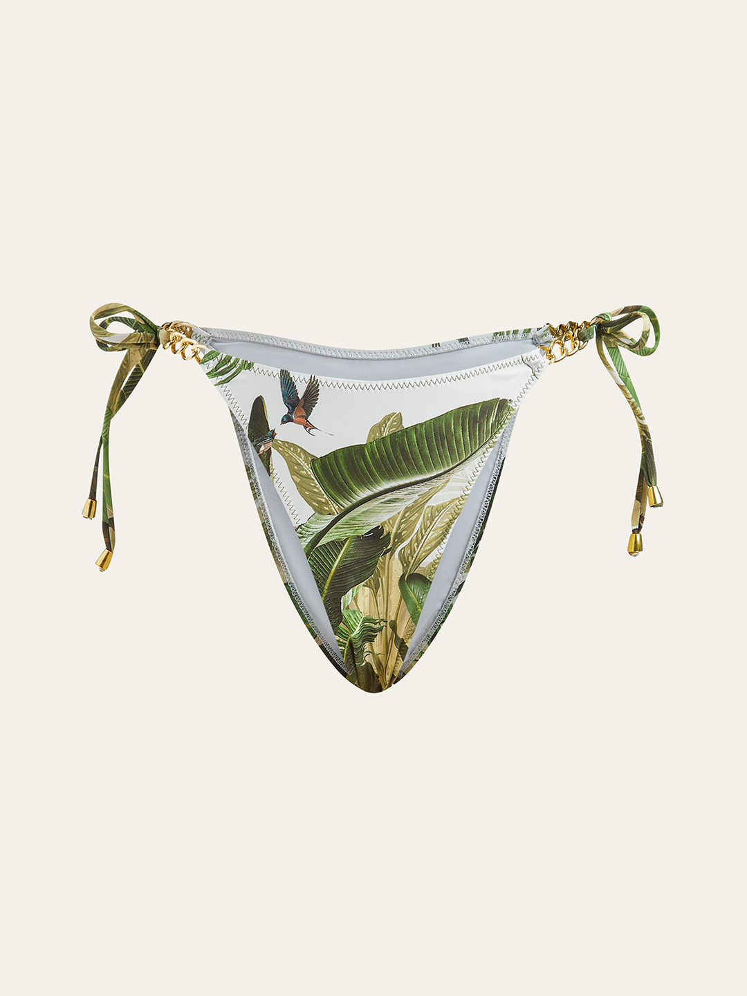 Bikinihose mit Print und seitlicher Schnürung