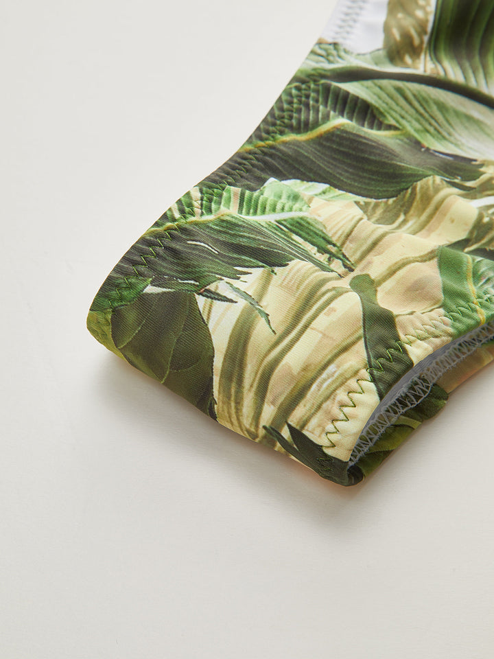 Bikinihose mit Print und seitlicher Schnürung