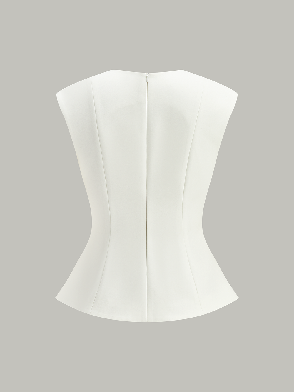 Ärmelloses Peplum-Oberteil mit Metallknöpfen
