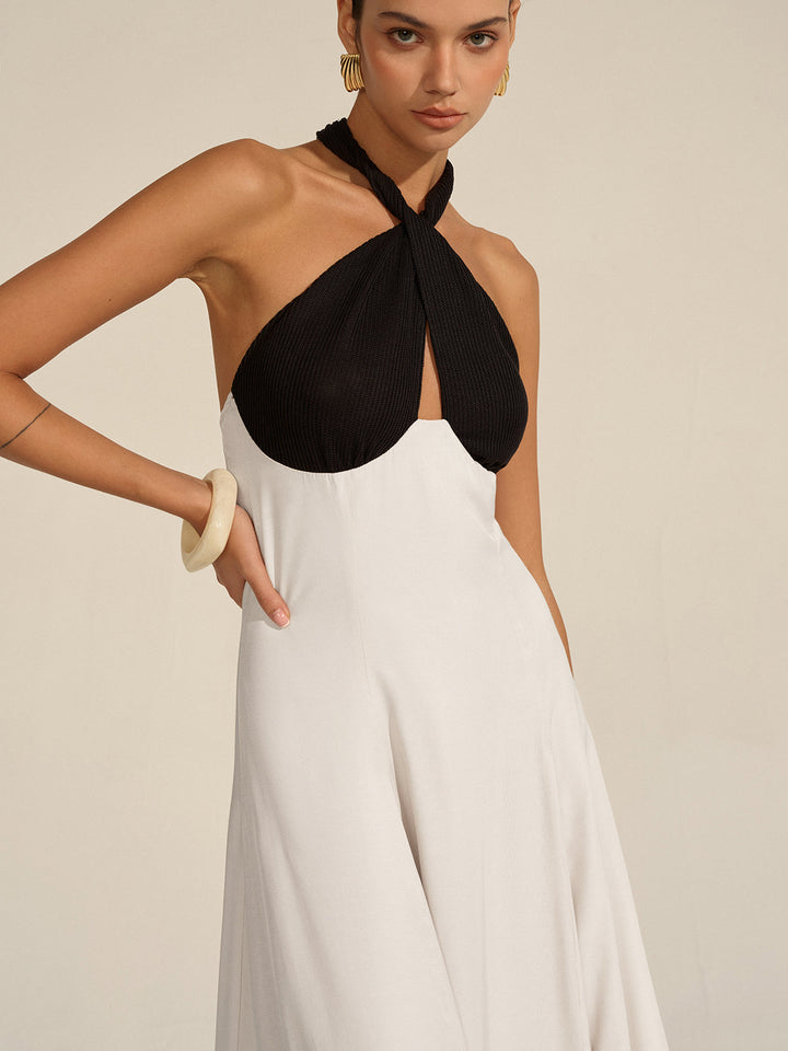 Maxikleid mit Neck-Cut-Out