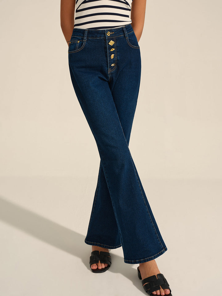 Denim Metal Deko Schlaghosen