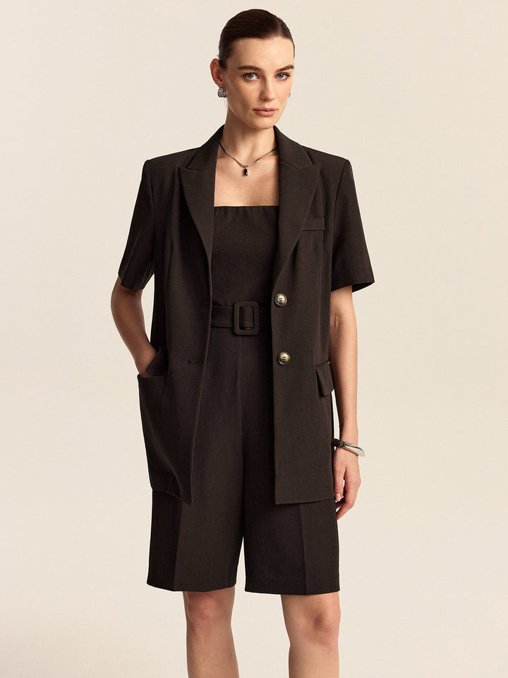 Oversized Blazer mit kurzen Ärmeln