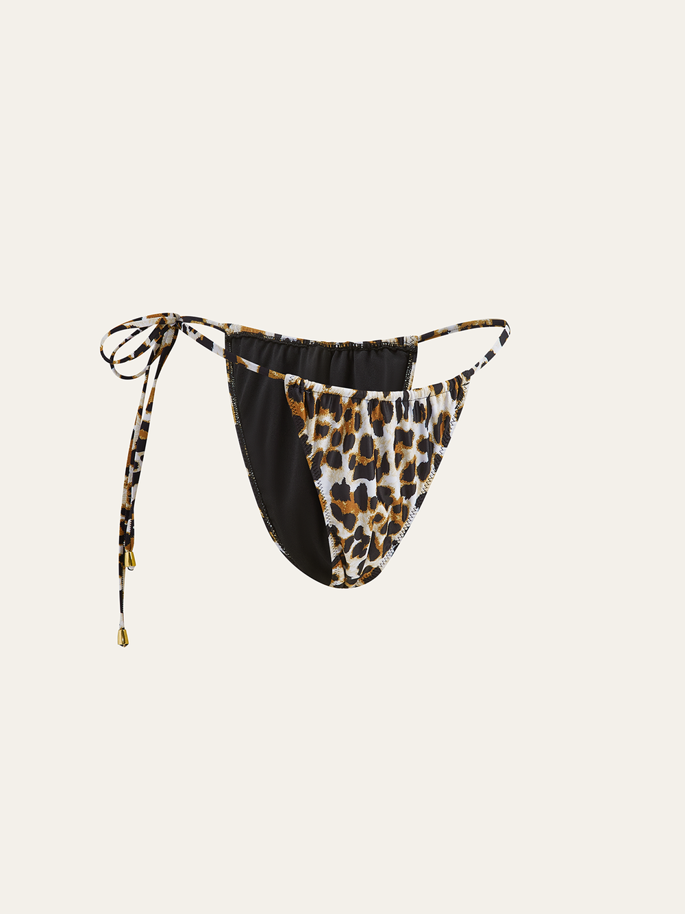 Leopardenmuster-Bikinihose mit Schnürung an der Seite