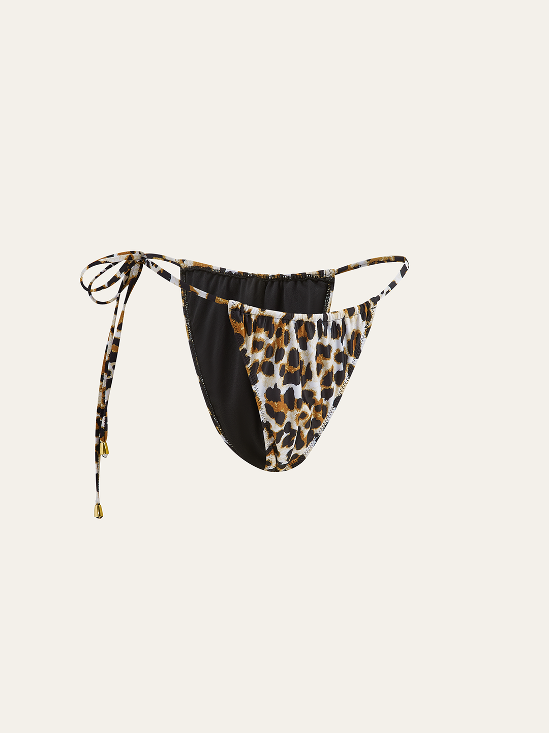 Leopardenmuster-Bikinihose mit Schnürung an der Seite