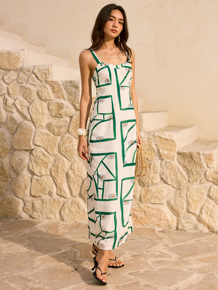 Geometrisches Maxikleid