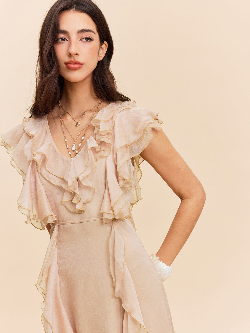 Kleid mit Rüschenbesatz