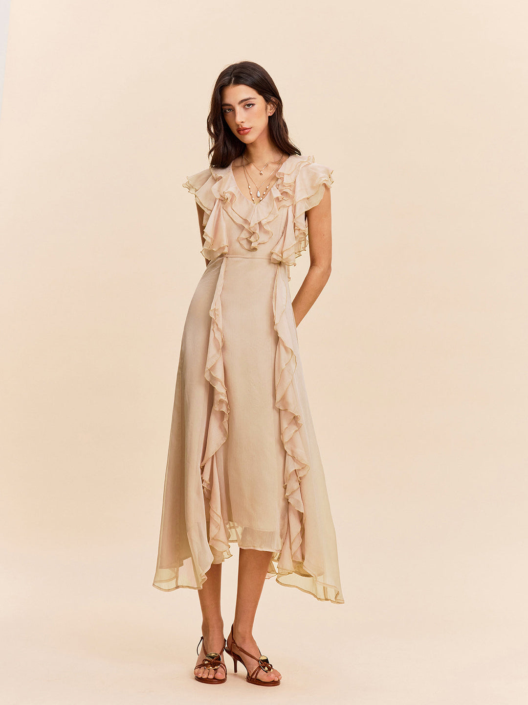 Kleid mit Rüschenbesatz