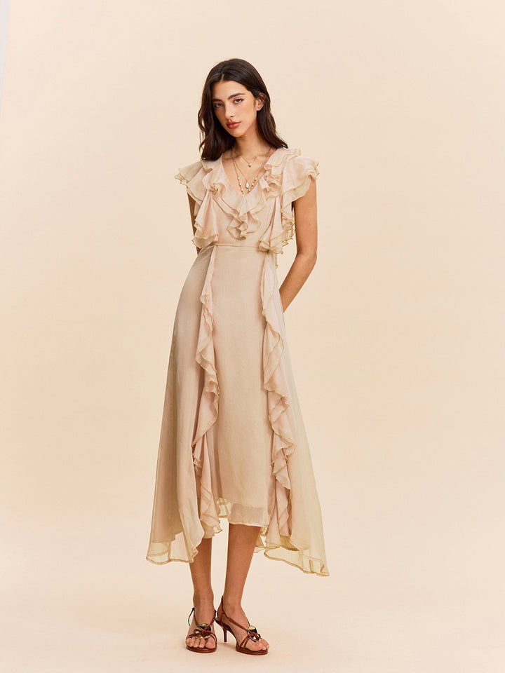 Kleid mit Rüschenbesatz