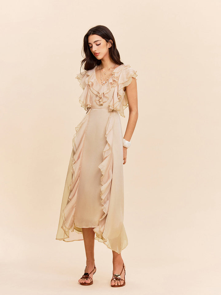Kleid mit Rüschenbesatz