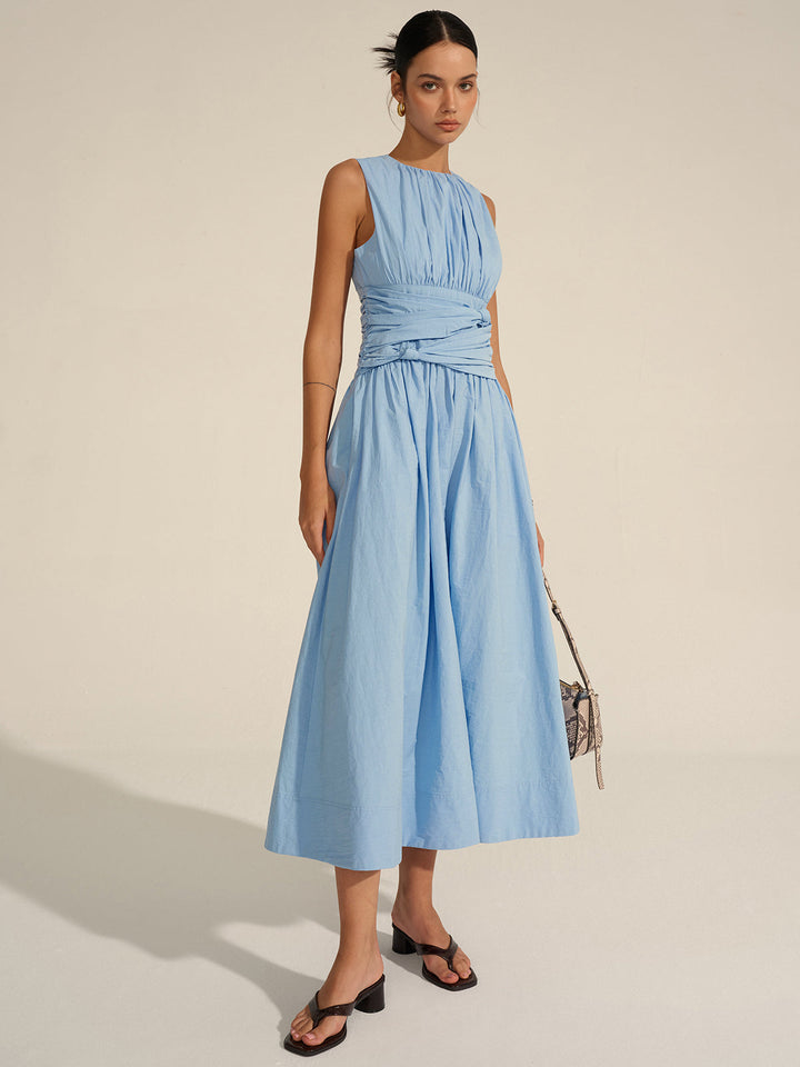 Maxikleid mit geraffter Taille