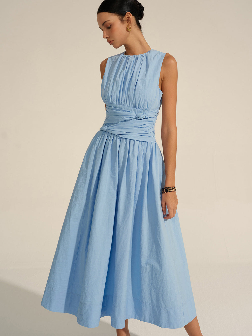 Maxikleid mit geraffter Taille