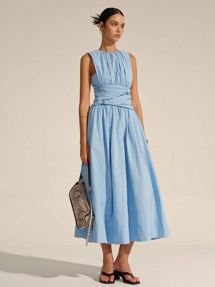 Maxikleid mit geraffter Taille