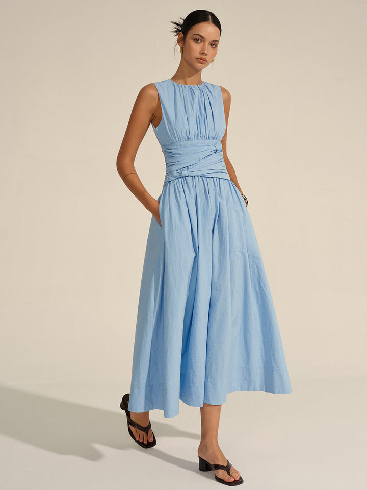 Maxikleid mit geraffter Taille