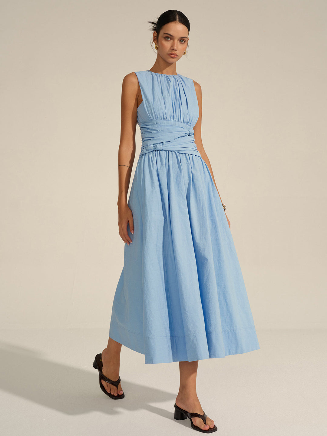 Maxikleid mit geraffter Taille