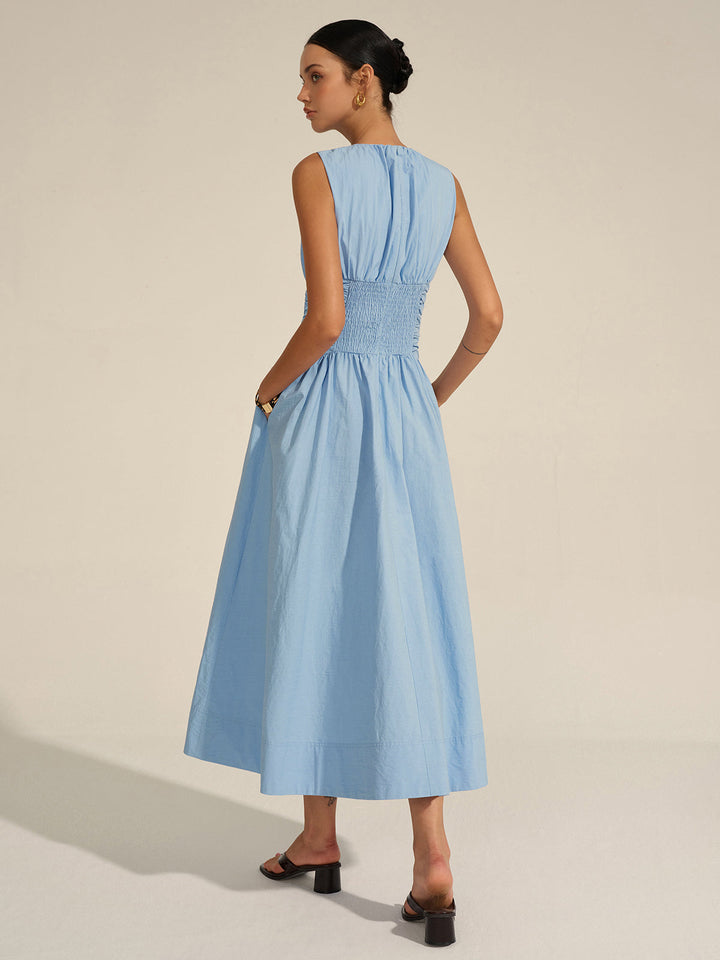 Maxikleid mit geraffter Taille