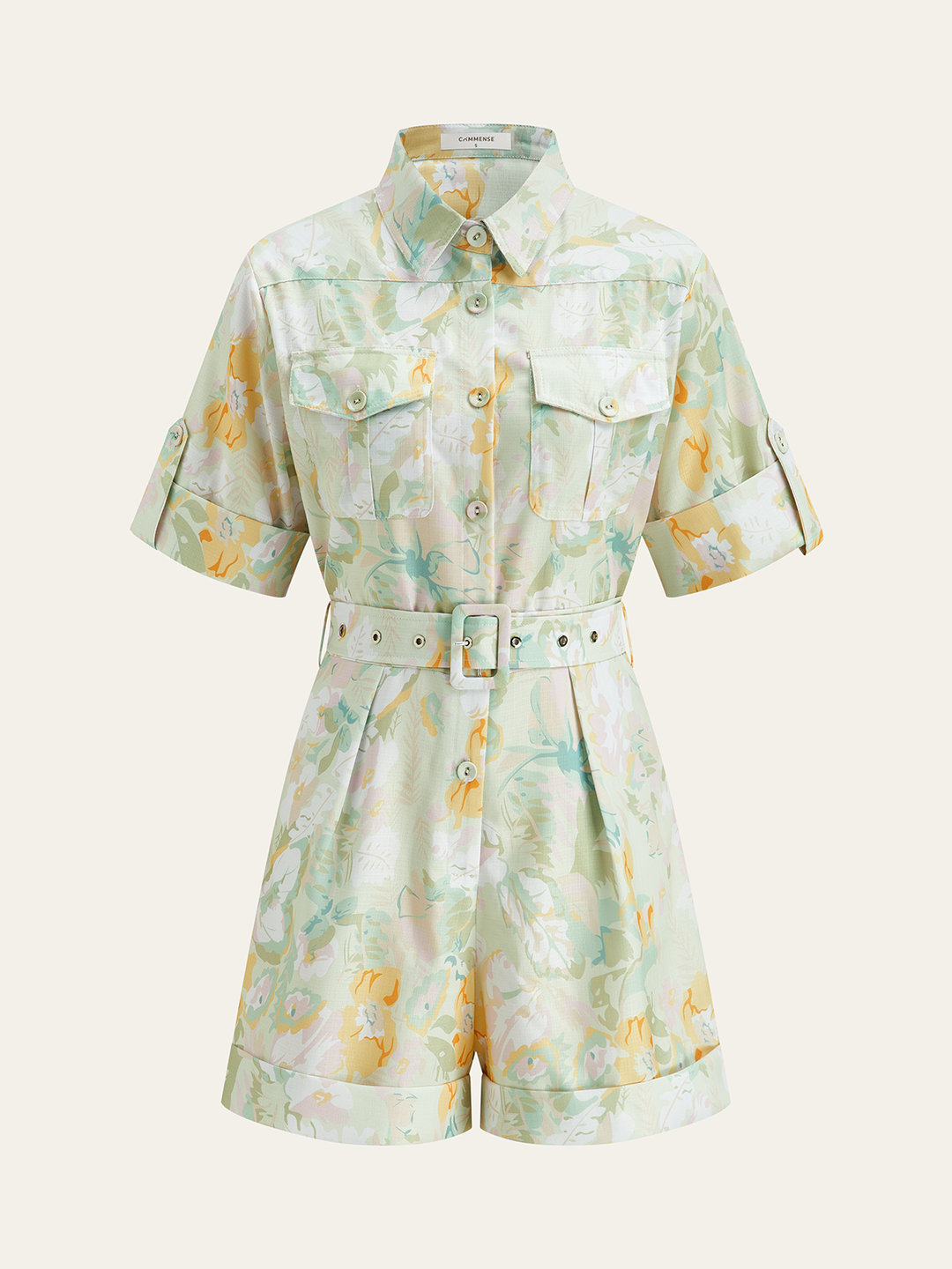 Taschen-Gürtel Blumenmuster Jumpsuits
