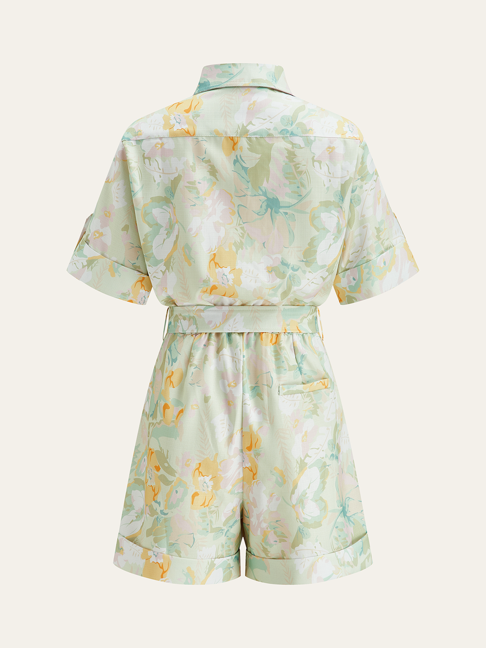 Taschen-Gürtel Blumenmuster Jumpsuits
