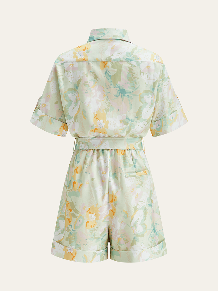Taschen-Gürtel Blumenmuster Jumpsuits