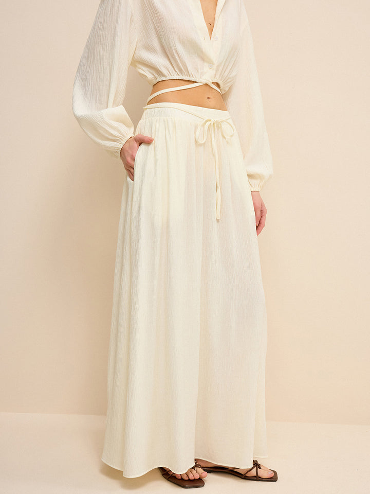 Maxi-Rock mit Schärpe in der Taille