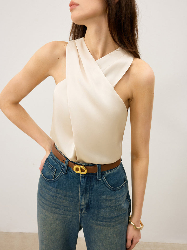 Satin-Draping-Detail-Trägertop