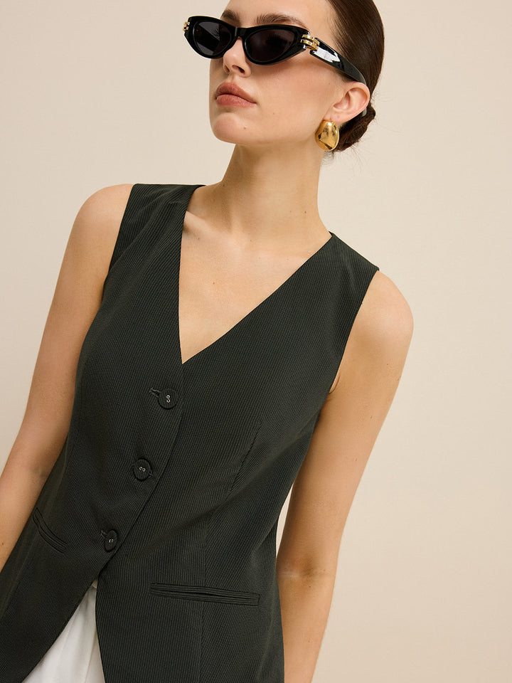 Pinstripe V-Neck Weste