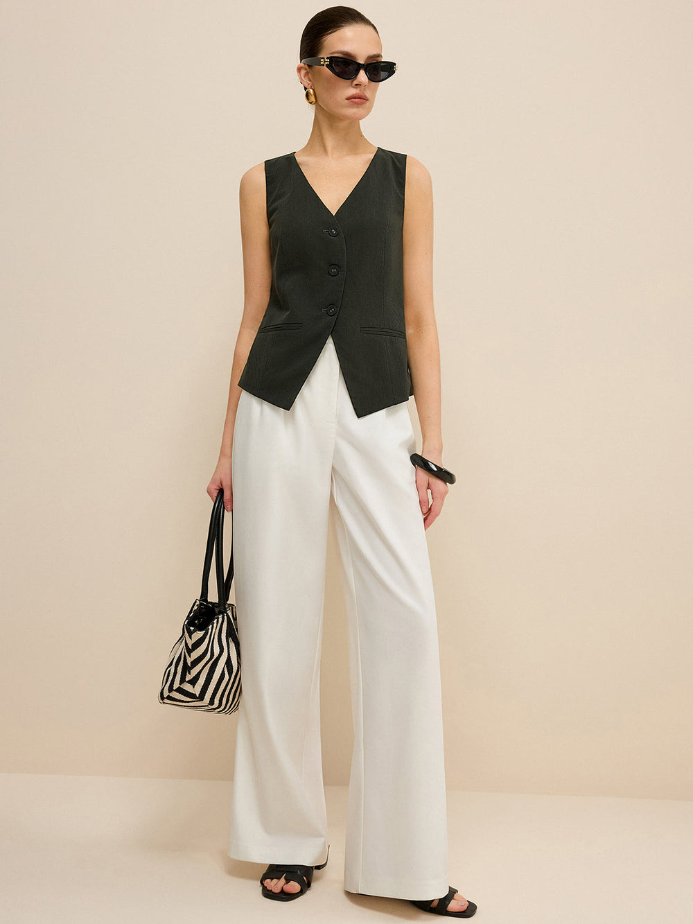 Pinstripe V-Neck Weste