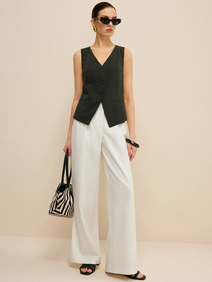 Pinstripe V-Neck Weste